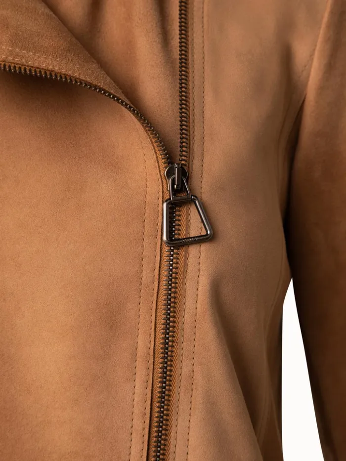 Suede Motorbike Jacket Cardboard Women Akris Jackets