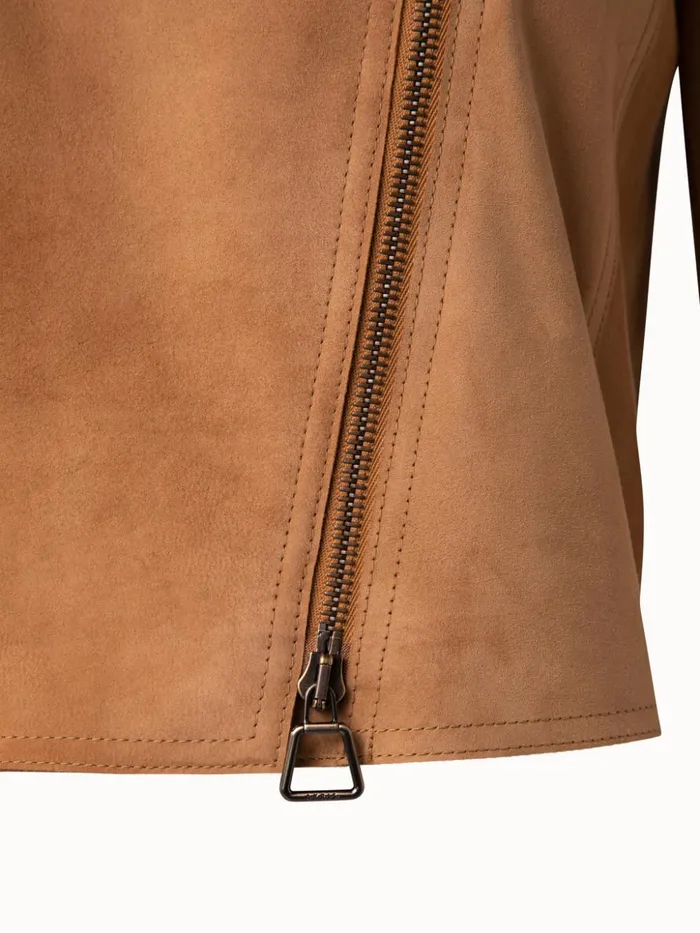 Suede Motorbike Jacket Cardboard Women Akris Jackets