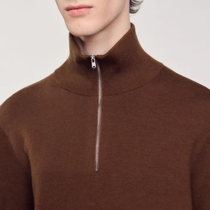 Sweaters and Cardigans Men SANDRO HalfZip Sweater Caramel