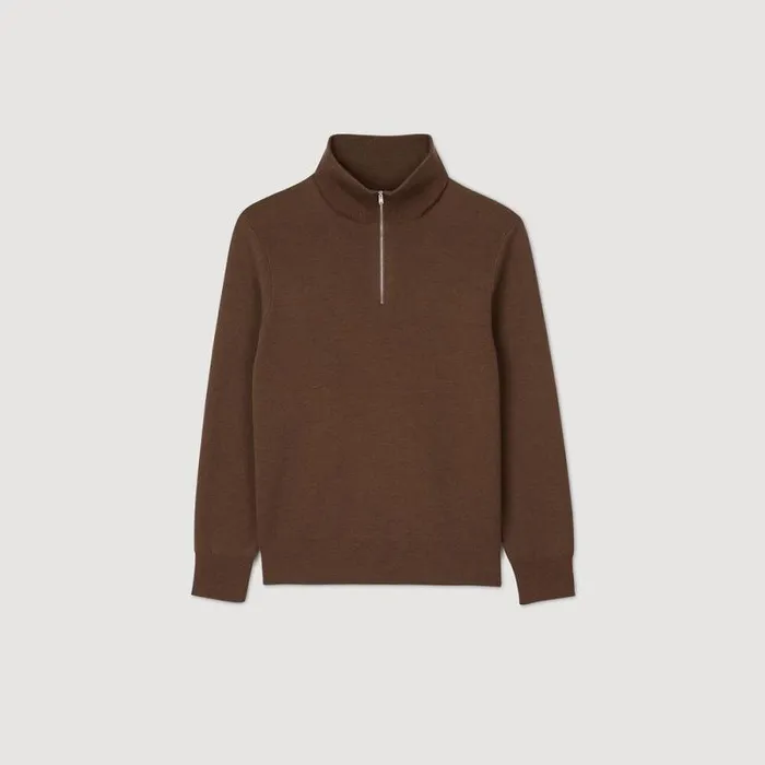 Sweaters and Cardigans Men SANDRO HalfZip Sweater Caramel