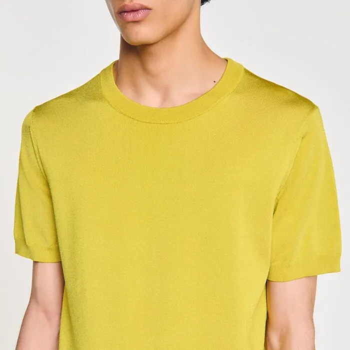 Sweaters and Cardigans Men SANDRO Knitted Tshirt Super Green