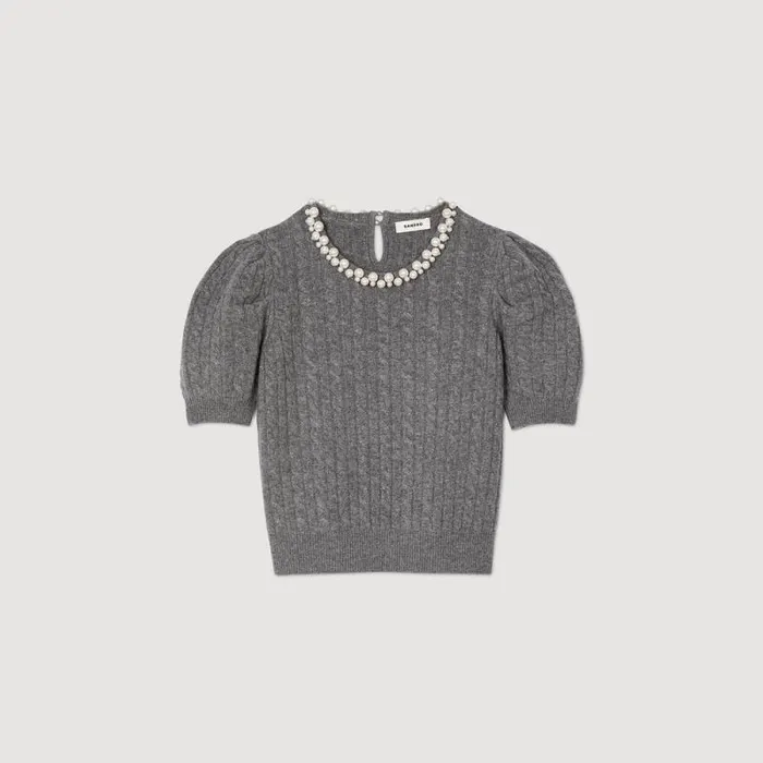 Sweaters and Cardigans Women SANDRO Cable Knit Jumper Grey