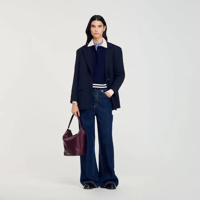 Sweaters and Cardigans Women SANDRO Cable Knit Sweater Navy Blue