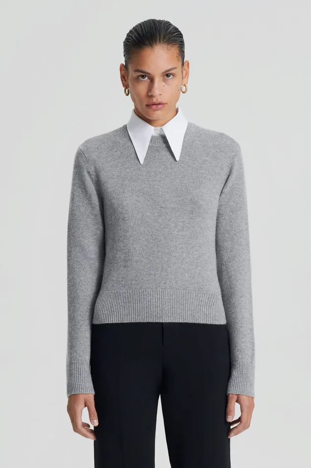 Sweaters CASHMERE CREW SWEATER GREYMELANGE Scanlan Theodore Women