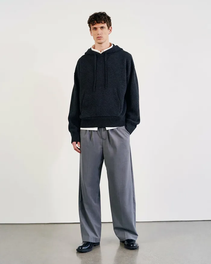 Sweaters Nili Lotan Men DAGEN HOODIE Charcoal