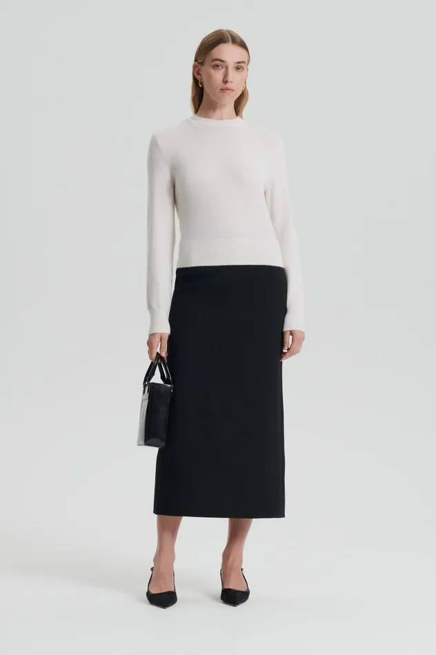 Sweaters Women Scanlan Theodore CASHMERE CREW SWEATER CHALK