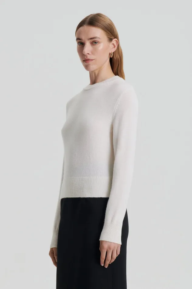 Sweaters Women Scanlan Theodore CASHMERE CREW SWEATER CHALK
