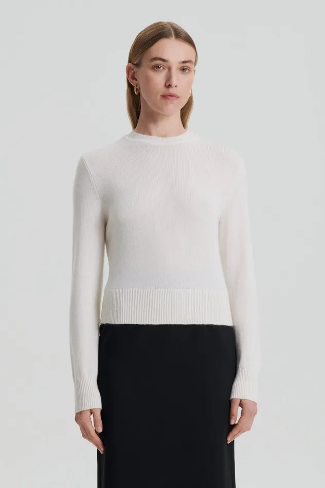 Sweaters Women Scanlan Theodore CASHMERE CREW SWEATER CHALK