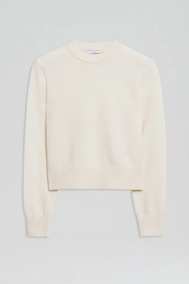 Sweaters Women Scanlan Theodore CASHMERE CREW SWEATER CHALK