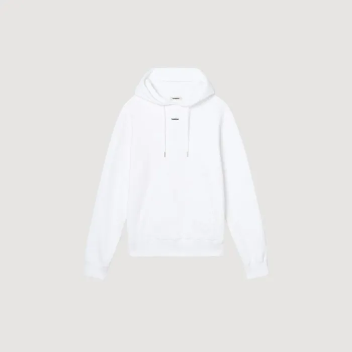 Sweatshirts and Hoodies Men SANDRO Embroidered Hoodie White