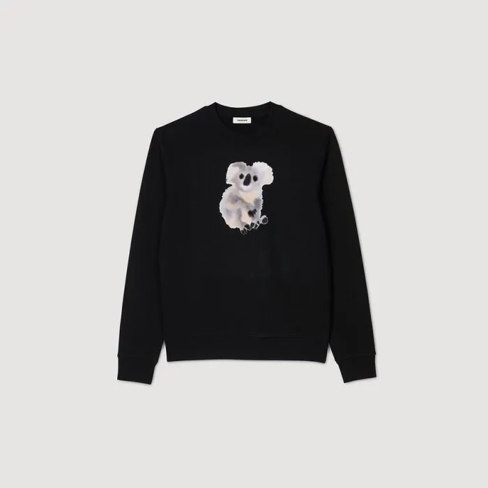 Sweatshirts and Hoodies Men SANDRO Wild Animals Sweatshirt Black