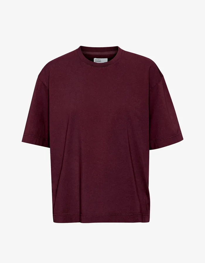 TShirts Oversized Organic TShirt 8211 Oxblood Red 8211 Colorfulstandard Women