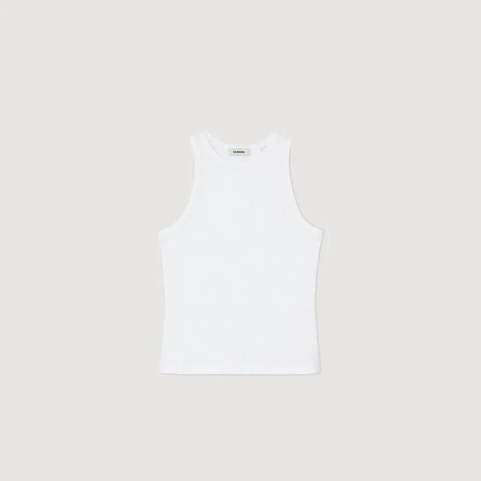Tshirts Women SANDRO Embroidered Vest Top White