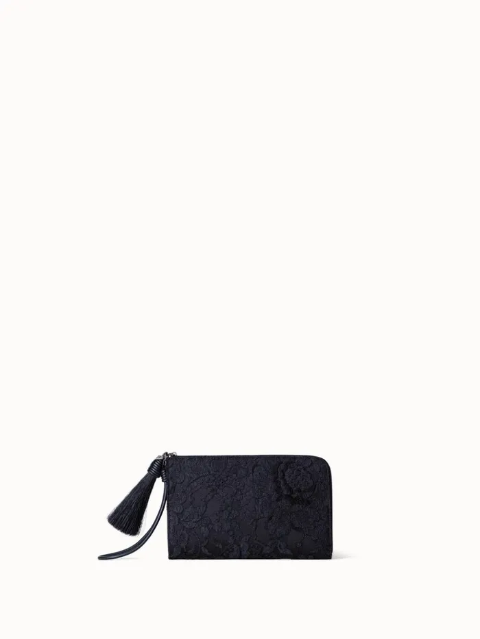 Tassel Pouch In Lace Black Women Akris Clutches