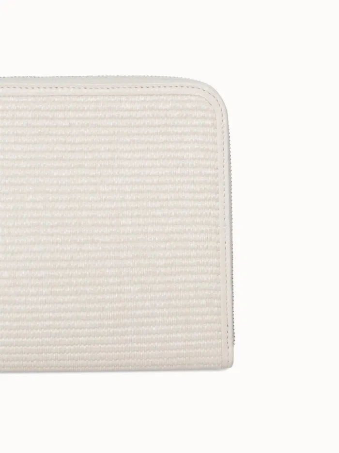 Tassle Pouch In Raffia Fabric Cream Women Akris Mini Bags