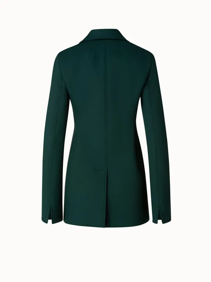 Techno Neoprene Fitted Blazer Jacket Gallus Green Women Akris Jackets