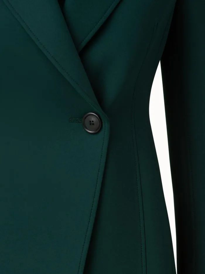 Techno Neoprene Fitted Blazer Jacket Gallus Green Women Akris Jackets