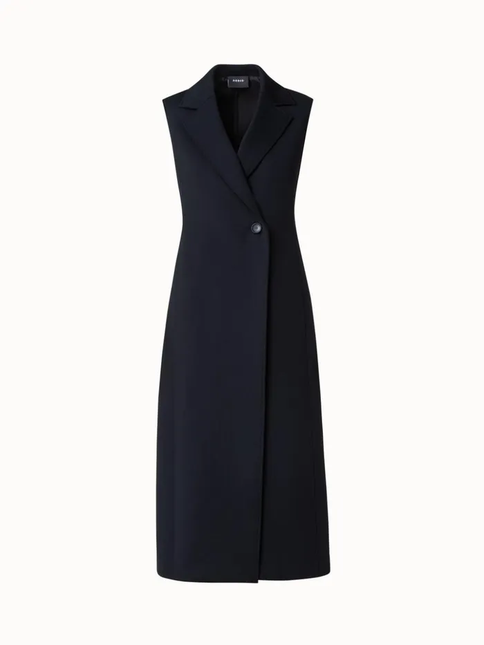 Techno Neoprene Long Gilet Black Women Akris Jackets