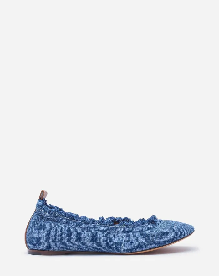 The Ballerina Flat In Denim Denim Blue Women Lanvin Ballerinas