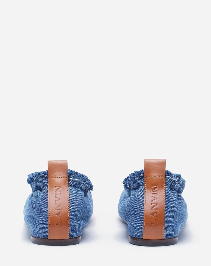 The Ballerina Flat In Denim Denim Blue Women Lanvin Ballerinas The Ballerina Flat In Denim Denim Blue Women Lanvin Ballerinas