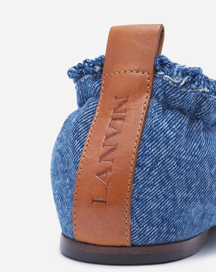 The Ballerina Flat In Denim Denim Blue Women Lanvin Ballerinas The Ballerina Flat In Denim Denim Blue Women Lanvin Ballerinas