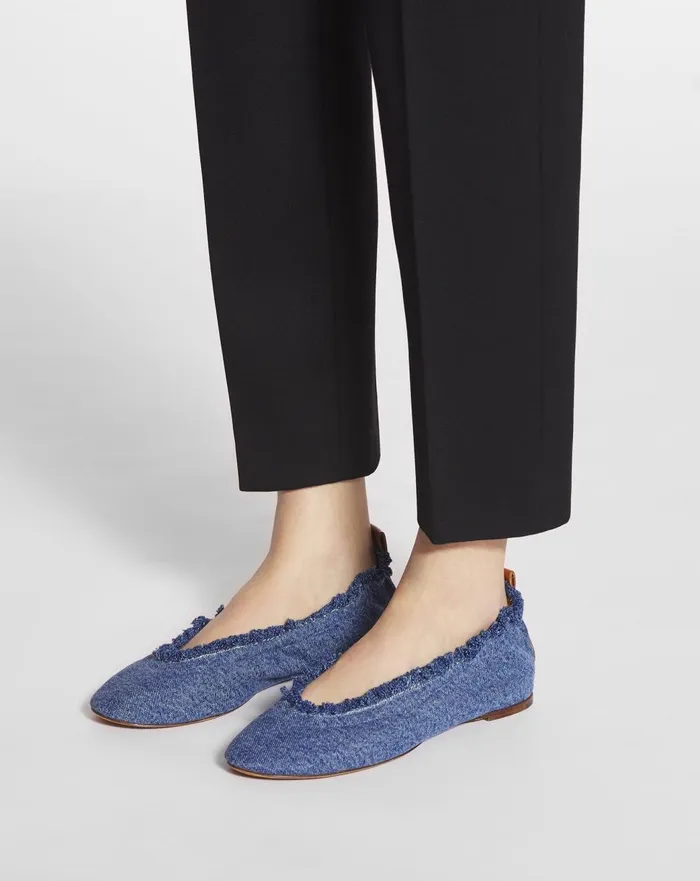 The Ballerina Flat In Denim Denim Blue Women Lanvin Ballerinas The Ballerina Flat In Denim Denim Blue Women Lanvin Ballerinas