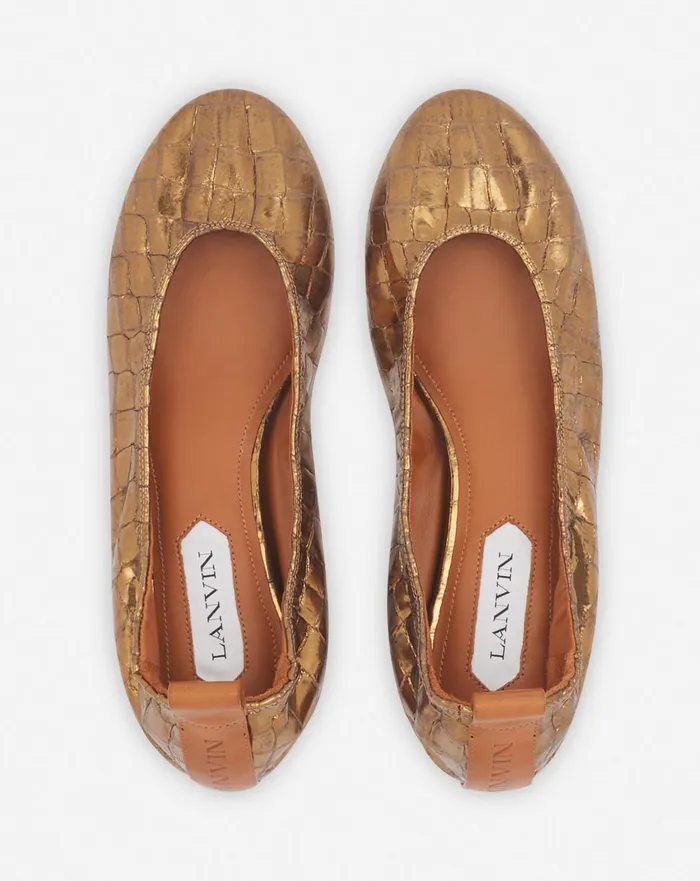 The Ballerina In Crocodileeffect Leather Gold Women Lanvin Loafers The Ballerina In Crocodileeffect Leather Gold Women Lanvin Loafers