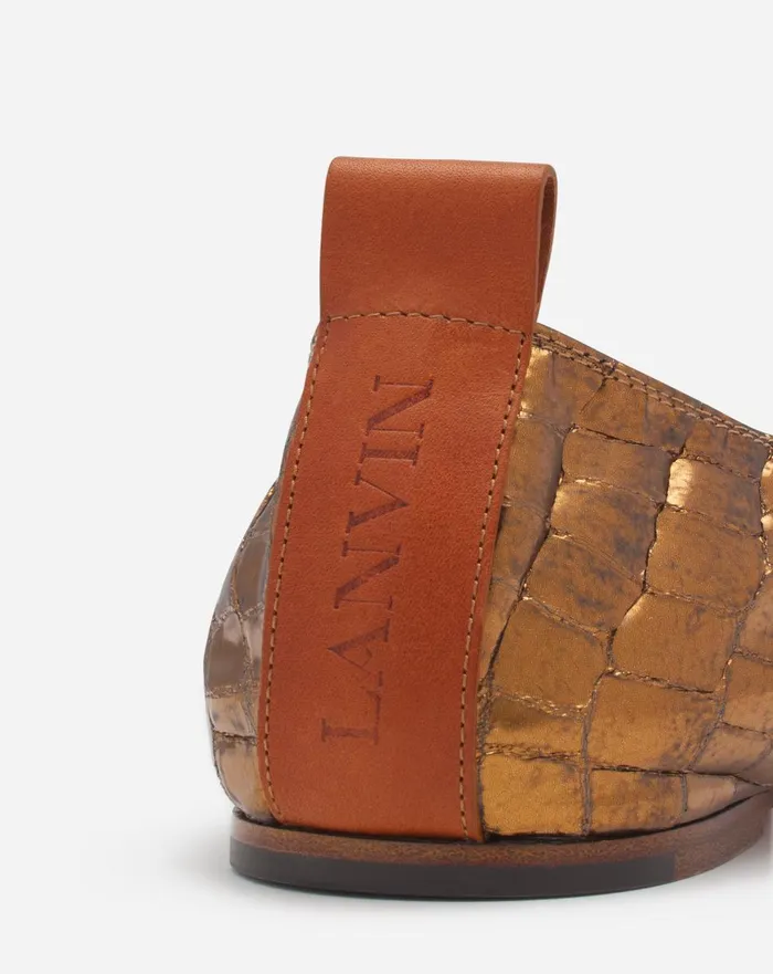 The Ballerina In Crocodileeffect Leather Gold Women Lanvin Loafers The Ballerina In Crocodileeffect Leather Gold Women Lanvin Loafers