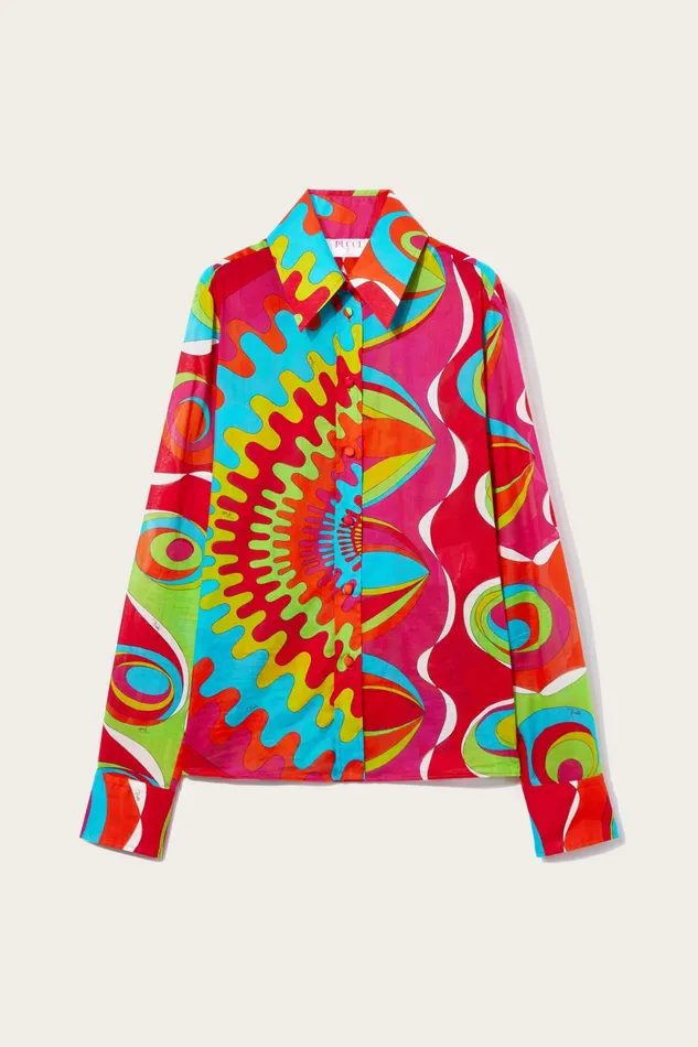 Tops And Shirts Women PUCCI BersaglioPrint Cotton Shirt