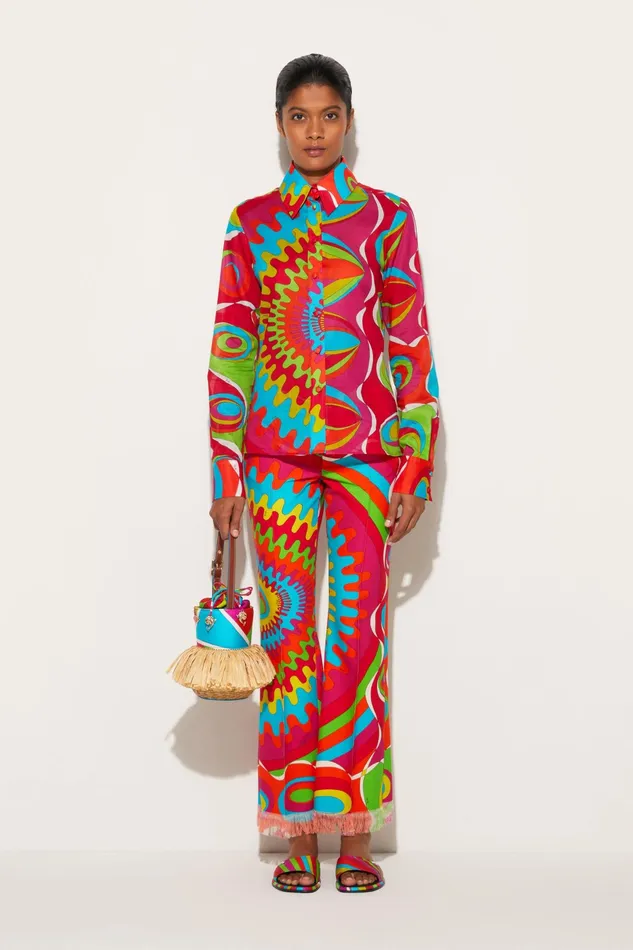Tops And Shirts Women PUCCI BersaglioPrint Cotton Shirt