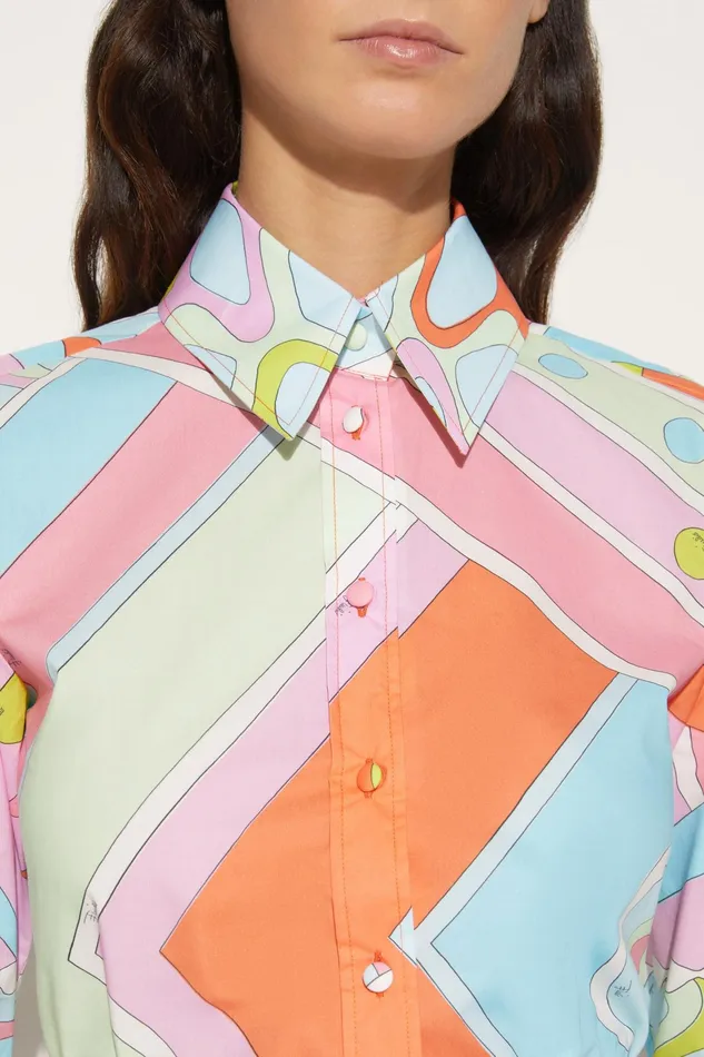 Tops And Shirts Women PUCCI VivaraPrint Cotton Shirt
