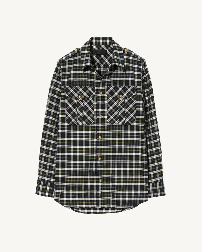 Tops JEANETTE TOP BlackGreen Plaid Nili Lotan Women