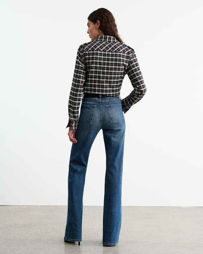 Tops JEANETTE TOP BlackGreen Plaid Nili Lotan Women