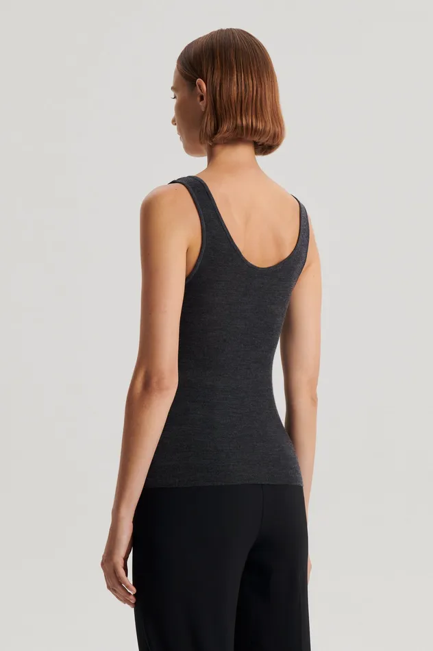 Tops Scanlan Theodore Women BABYWOOL SINGLET CHARCOAL ALL Tops Scanlan Theodore Women BABYWOOL SINGLET CHARCOAL ALL