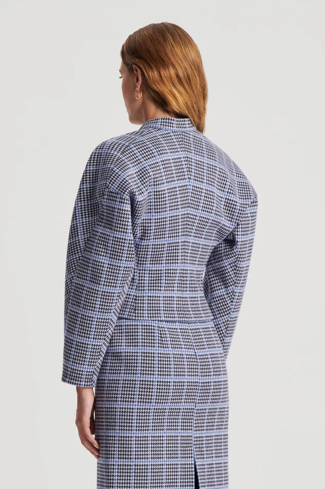 Tops Scanlan Theodore Women PLAID SCUBA TOP COBALT