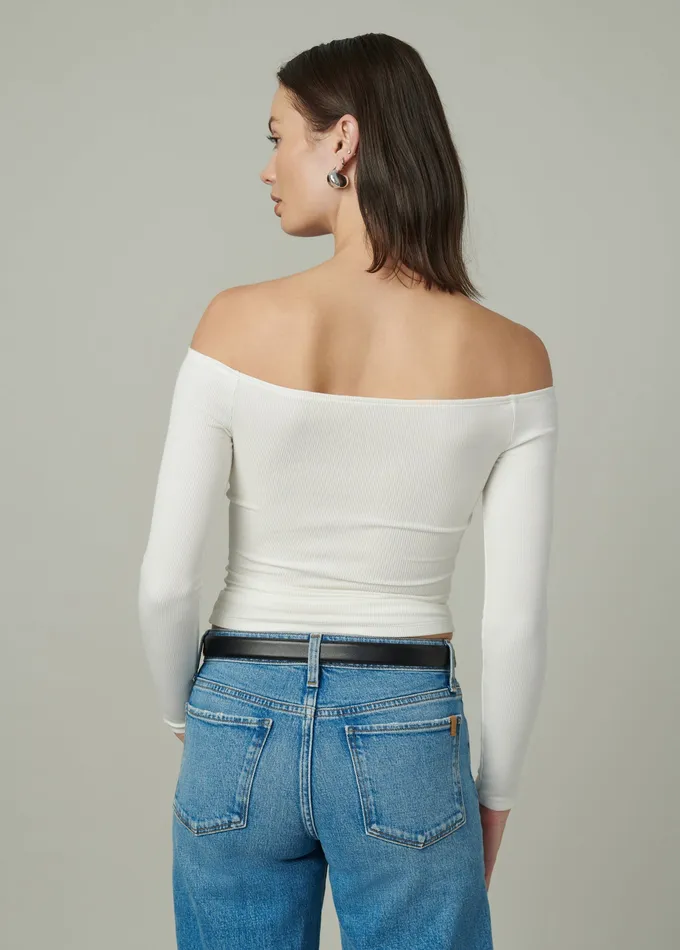 Tops Women Joe8217s Jeans THE DEVIN OFF THE SHOULDER TOP Ecru