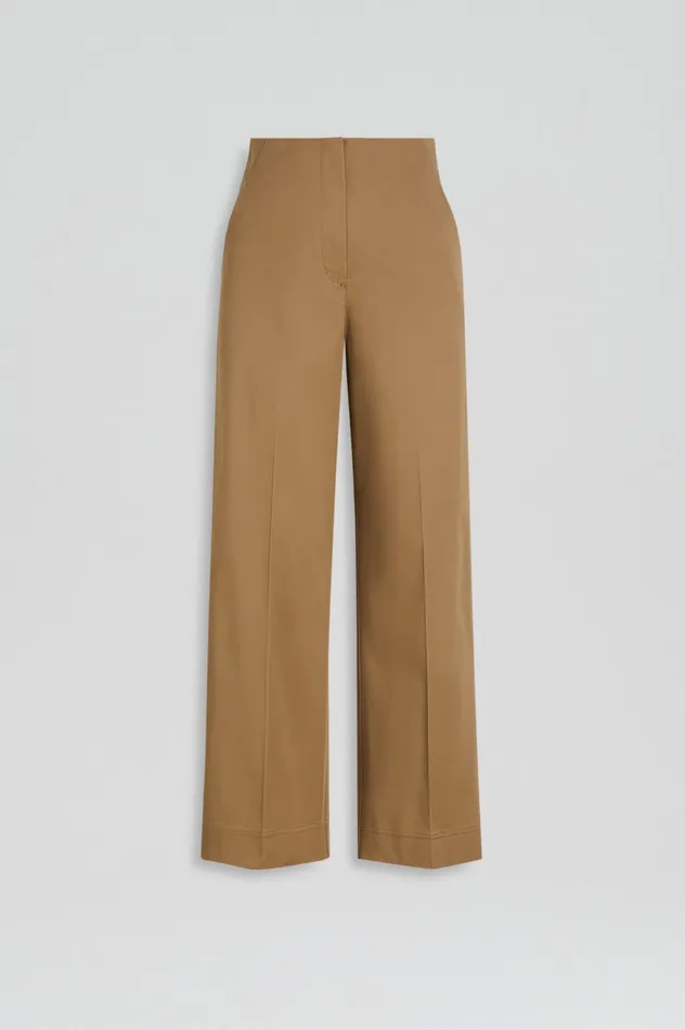 Trousers SATEEN CROPPED WIDE LEG TROUSER DARKCAMEL Scanlan Theodore Women
