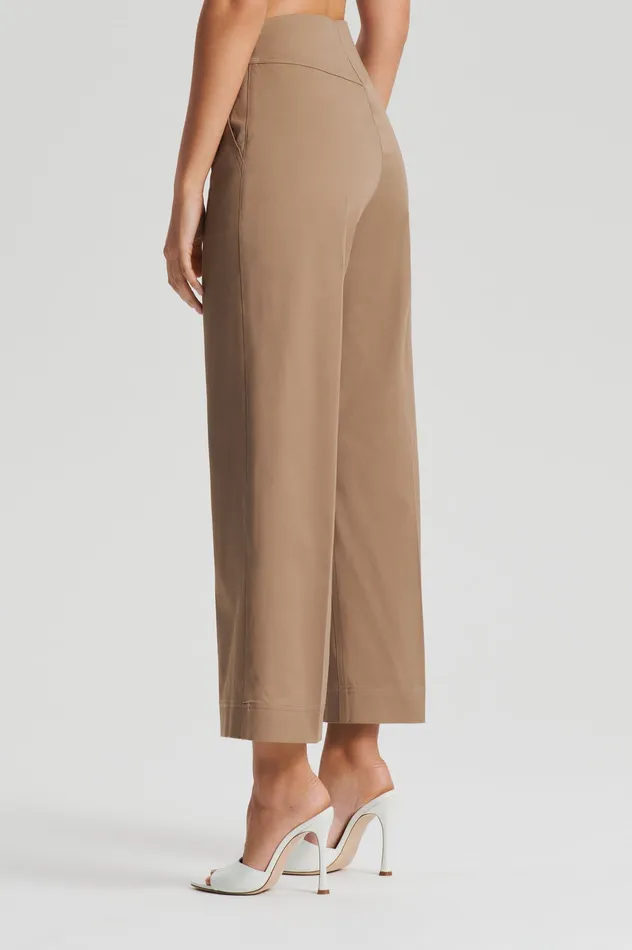 Trousers SATEEN CROPPED WIDE LEG TROUSER DARKCAMEL Scanlan Theodore Women