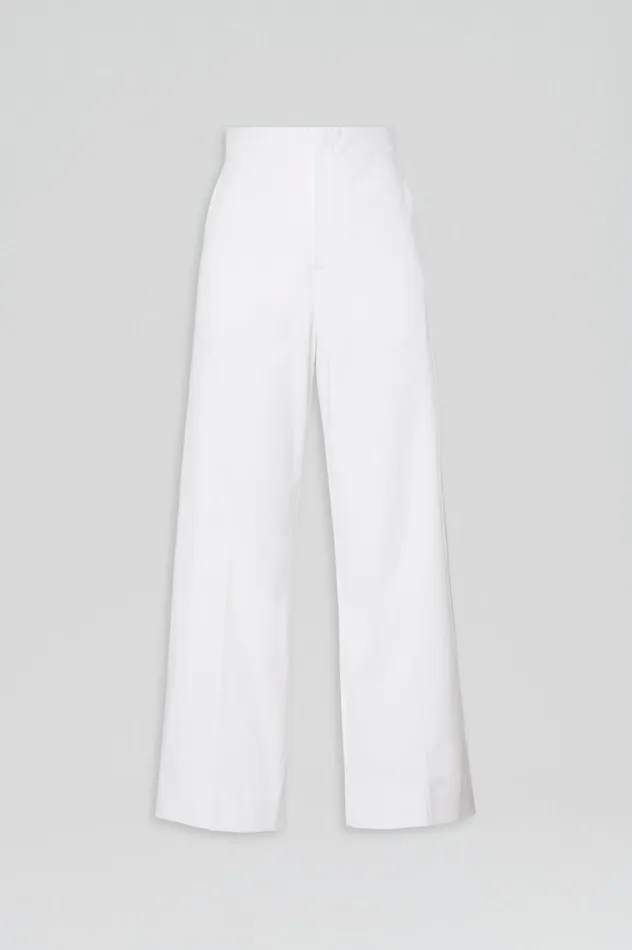 Trousers SATEEN CROPPED WIDE LEG TROUSER WHITE 8211 Scanlan Theodore Women Trousers SATEEN CROPPED WIDE LEG TROUSER WHITE 8211 Scanlan Theodore Women
