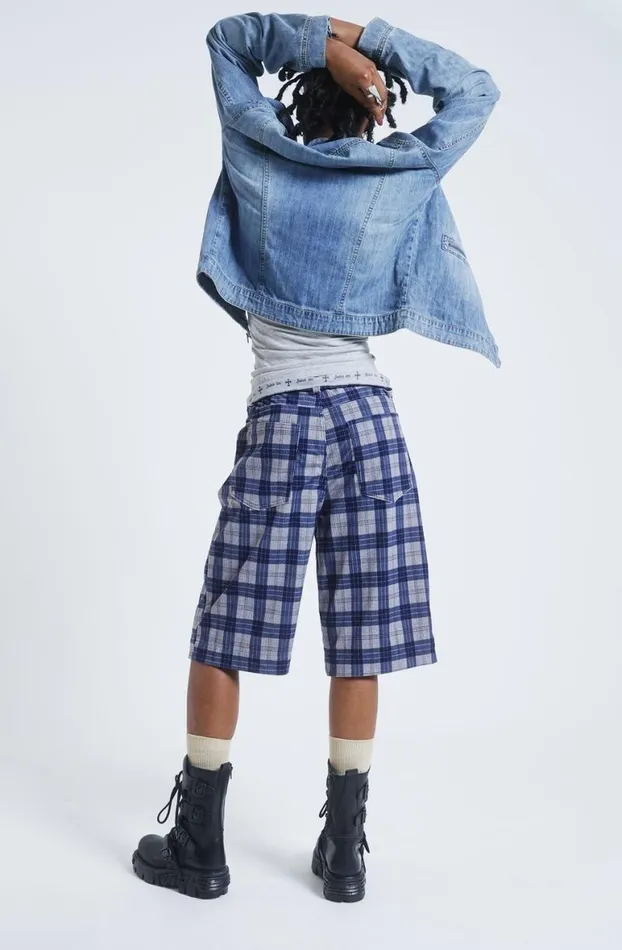 Trousers Women Jaded London Zeppelin Checked Jumbo Shorts