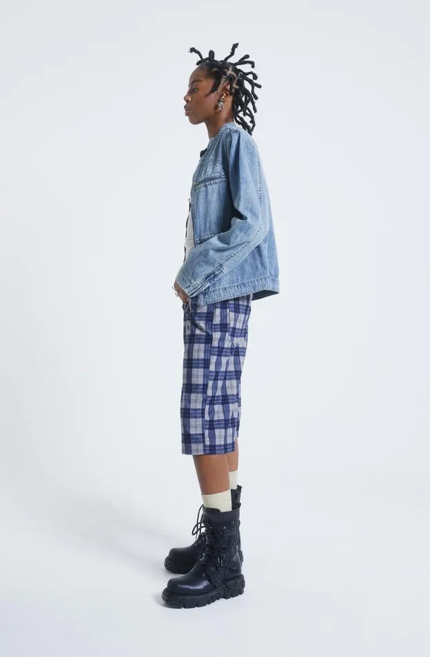 Trousers Women Jaded London Zeppelin Checked Jumbo Shorts
