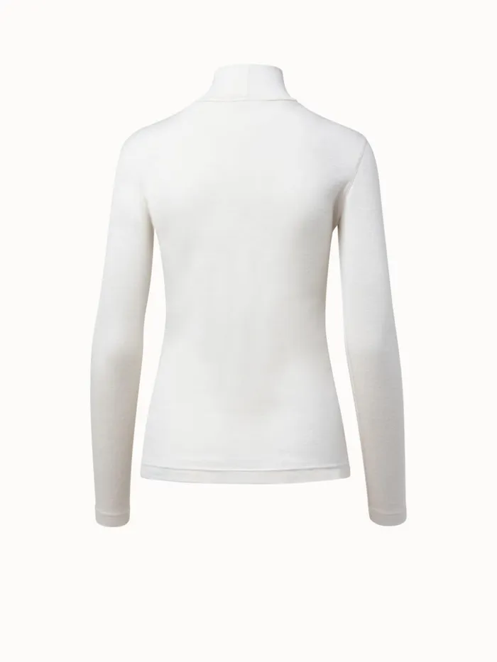 Turtleneck Shirt From Cashmere Silk Offwhite Women Akris Cashmere