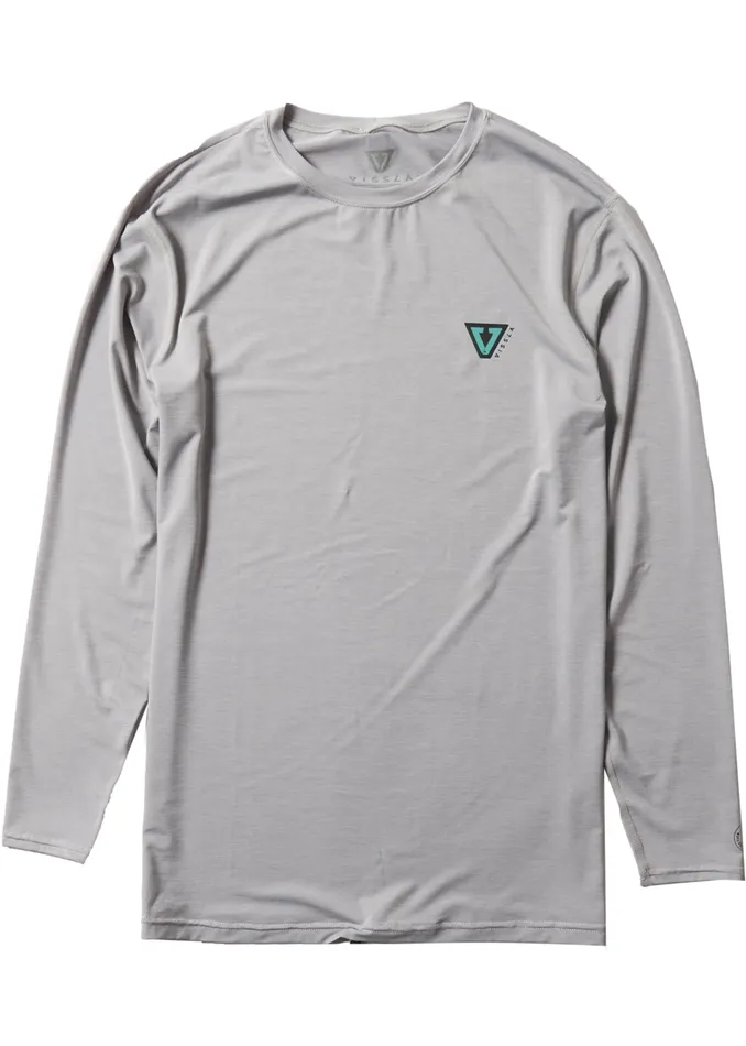 Twisted Eco Long Sleeve Lycra Rash Guard Grey Heather Wetsuit Tops and Lycra Vissla Men