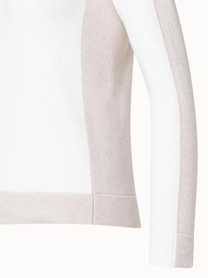 TwoTone Cashmere Pullover Ecrugreige Women Akris Knitwear