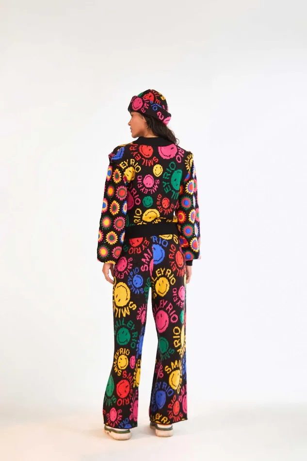 Type Rainbow Smiley Rio Sweater Women Farm Rio Sweaters and Sweatshirts