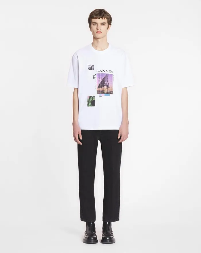 Unisex Printed Tshirt Optic White Men Lanvin Coats and Jackets Unisex Printed Tshirt Optic White Men Lanvin Coats and Jackets