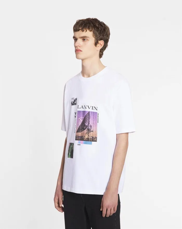 Unisex Printed Tshirt Optic White Men Lanvin Coats and Jackets Unisex Printed Tshirt Optic White Men Lanvin Coats and Jackets
