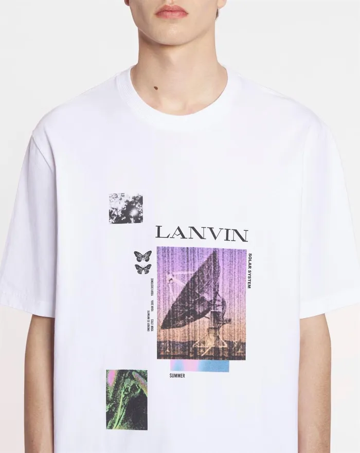 Unisex Printed Tshirt Optic White Men Lanvin Coats and Jackets Unisex Printed Tshirt Optic White Men Lanvin Coats and Jackets