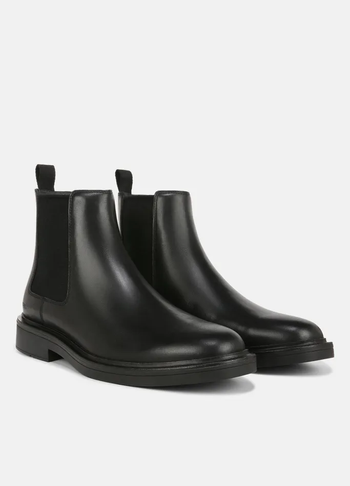 Vince Boots Men Erik Leather Chelsea Boot Black