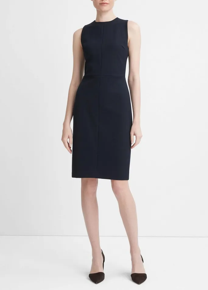 Vince Dresses Women SeamedFront Sheath Dress Coastal Blue